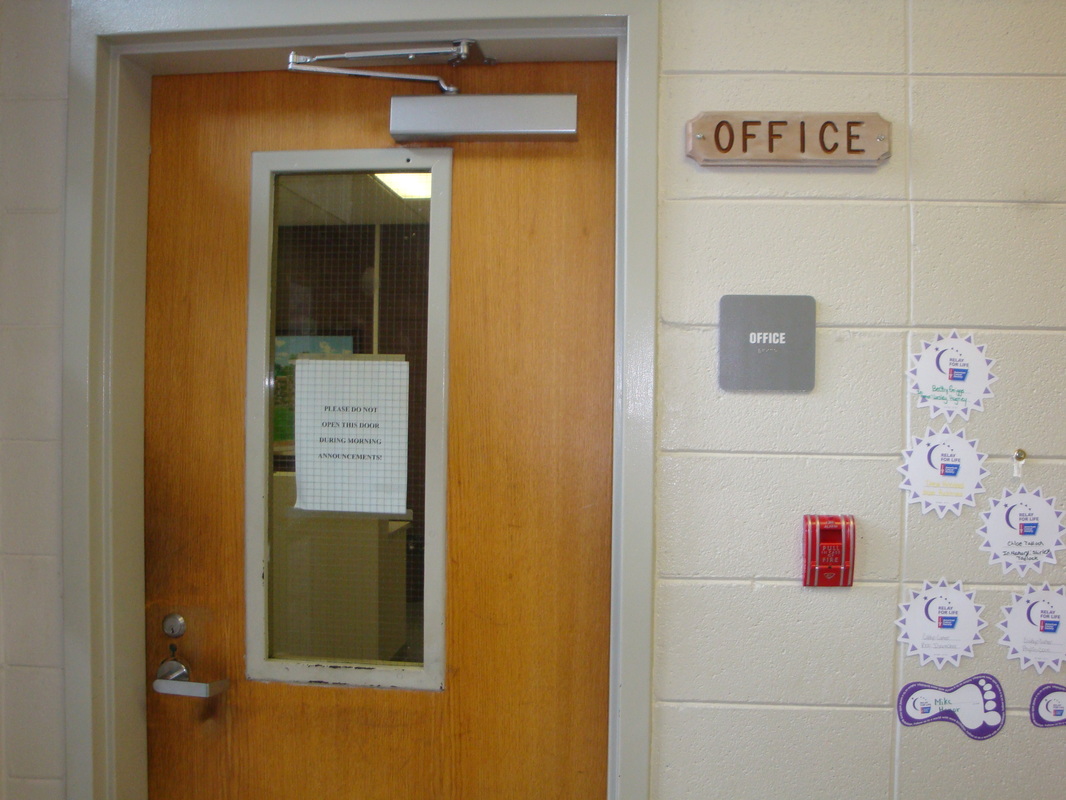 Entrance to main office at Swain Middle School